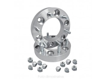 2 distanziali alluminio 25mm 5x139,7 con bulloneria mozzo 108