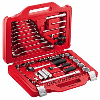 601 1/4-1/2 J82 - Assortimento in cassetta modulare con bussole esagonali e chiavi combinate (82 pz)