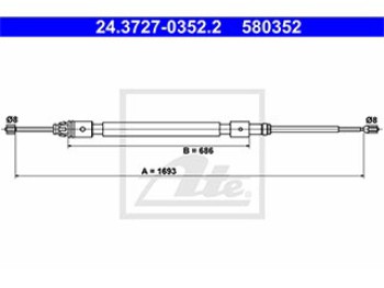 CAVO FRENO A MANO POSTERIORE