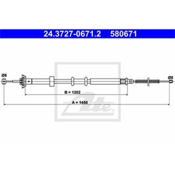 CAVO FRENO A MANO POSTERIORE (dx)