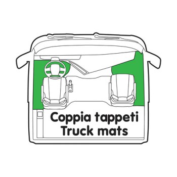 Coppia tappeti in Skeentex - Blu - compatibile per Daf XF 105 (02/04>12/14) automatico, manuale, con Webasto, senza Webasto