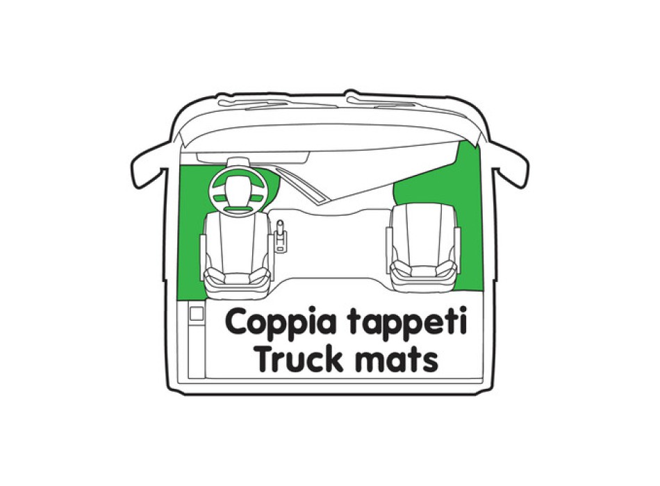 Coppia tappeti in Skeentex - Blu - compatibile per Daf XF 105 (02/04>12/14) automatico, manuale, con Webasto, senza Webasto