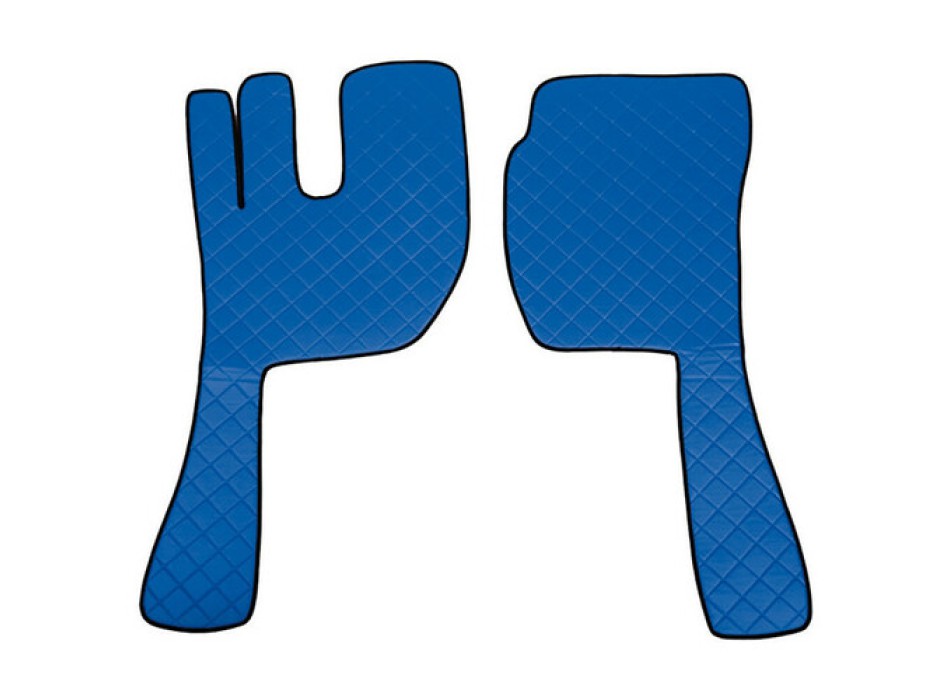 Coppia tappeti in Skeentex - Blu - compatibile per Volvo FH Serie 3 (08/02>08/12) automatico, manuale, leva grande, leva piccola, senza p.oggetti centrale