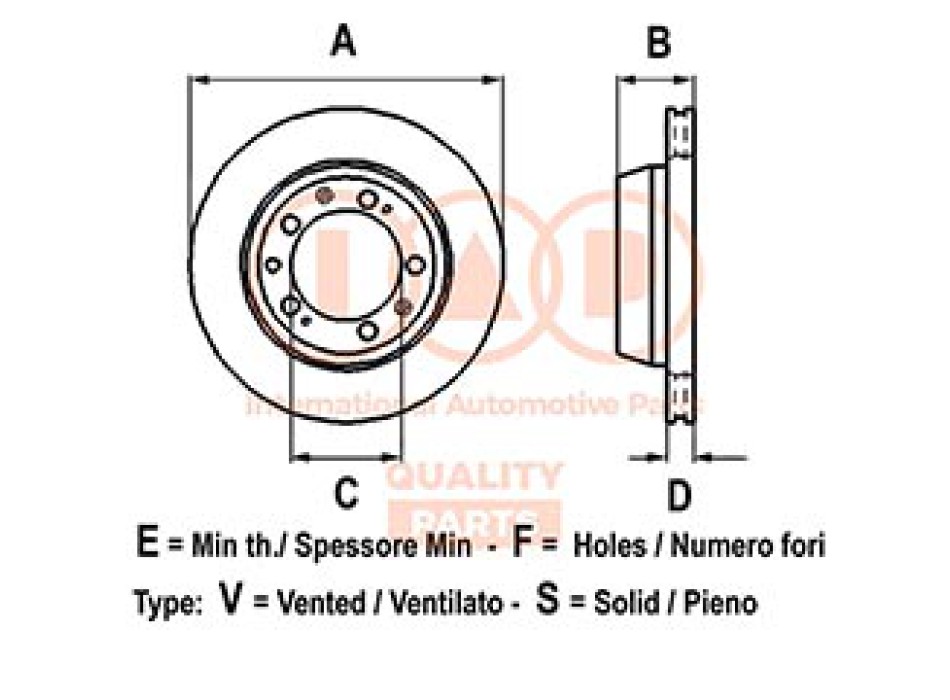 DISCO FRENI POSTERIORE D.282