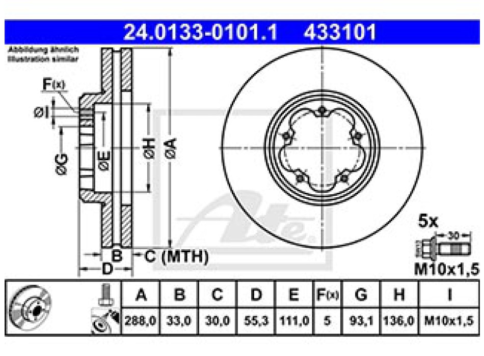 DISCO FRENO ANTERIORE