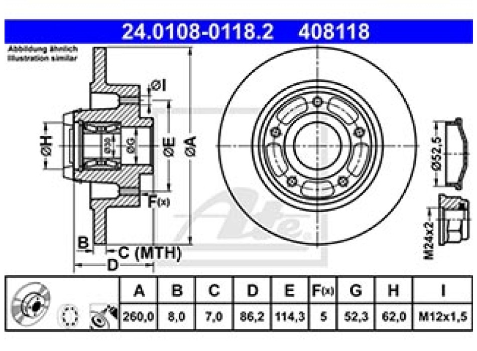 DISCO FRENO POST + CUSCINETTO + SENSORE