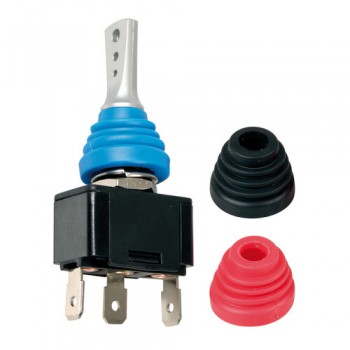 Interruttore a leva con cuffie intercambiabili - 12/24V - 20A