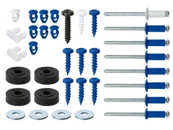 KIT 200 BOTTONI BOTTONCINI PER FISSAGGIO TARGA PORTATARGA BLU BIANCHI PER  AUTO - Meloni Motori