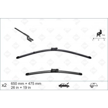 Kit Spazzole Tergiparabrezza Flat