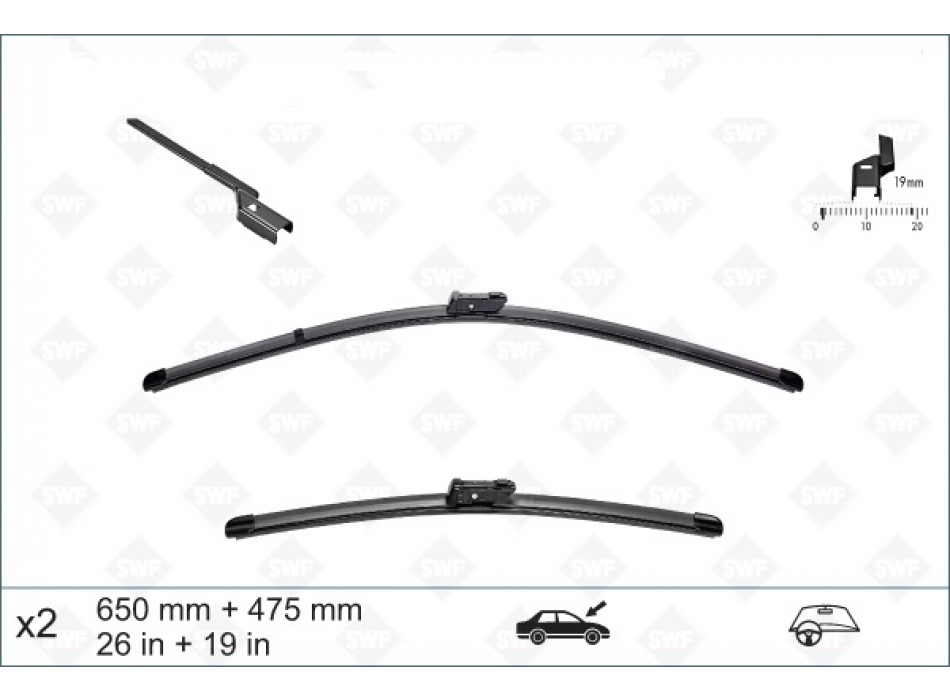 Kit Spazzole Tergiparabrezza Flat