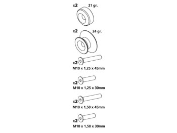 Kit supporti cavalletto - 10 mm - Alluminio