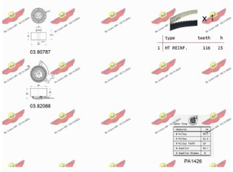 KIT TENDICINGHIA DISTRIBUZIONE CON POMPA ACQUA