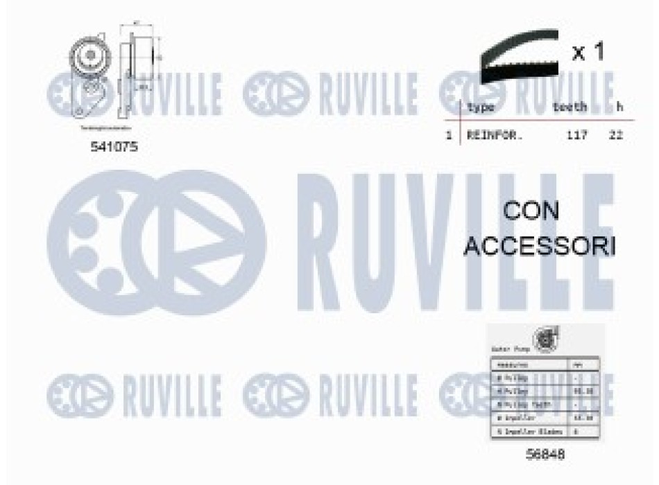 KIT TENDICINGHIA DISTRIBUZIONE CON POMPA ACQUA