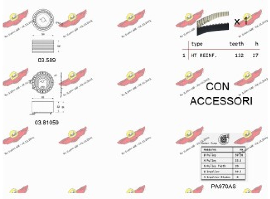 KIT TENDICINGHIA DISTRIBUZIONE CON POMPA ACQUA