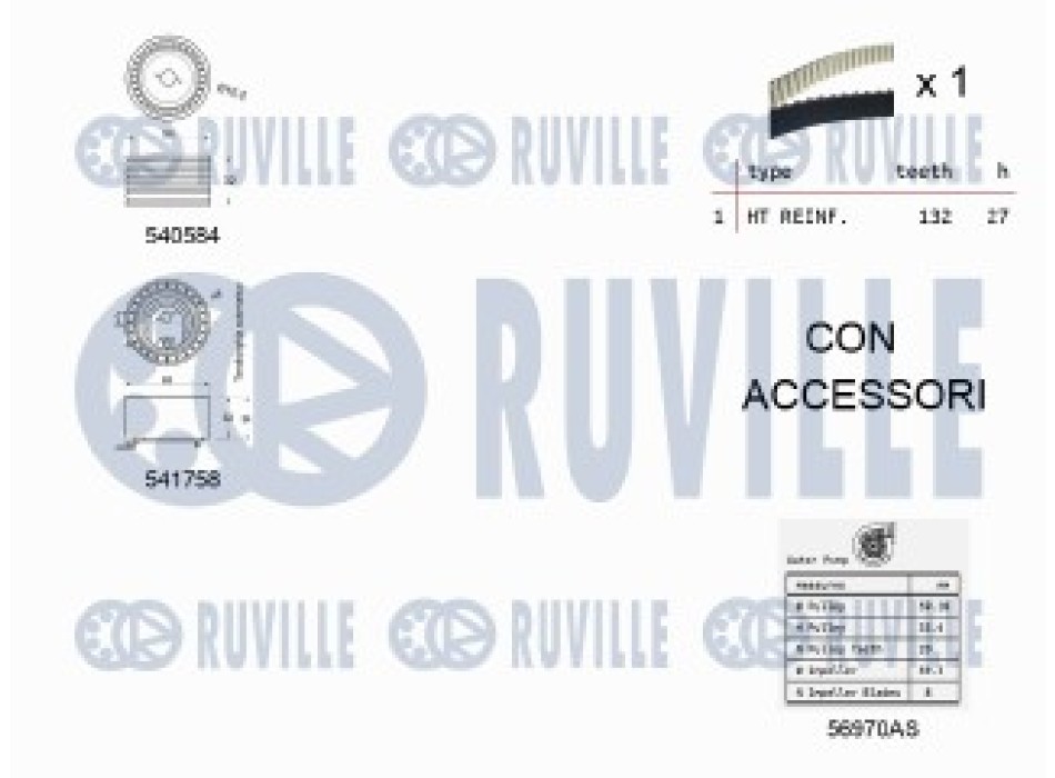 KIT TENDICINGHIA DISTRIBUZIONE CON POMPA ACQUA