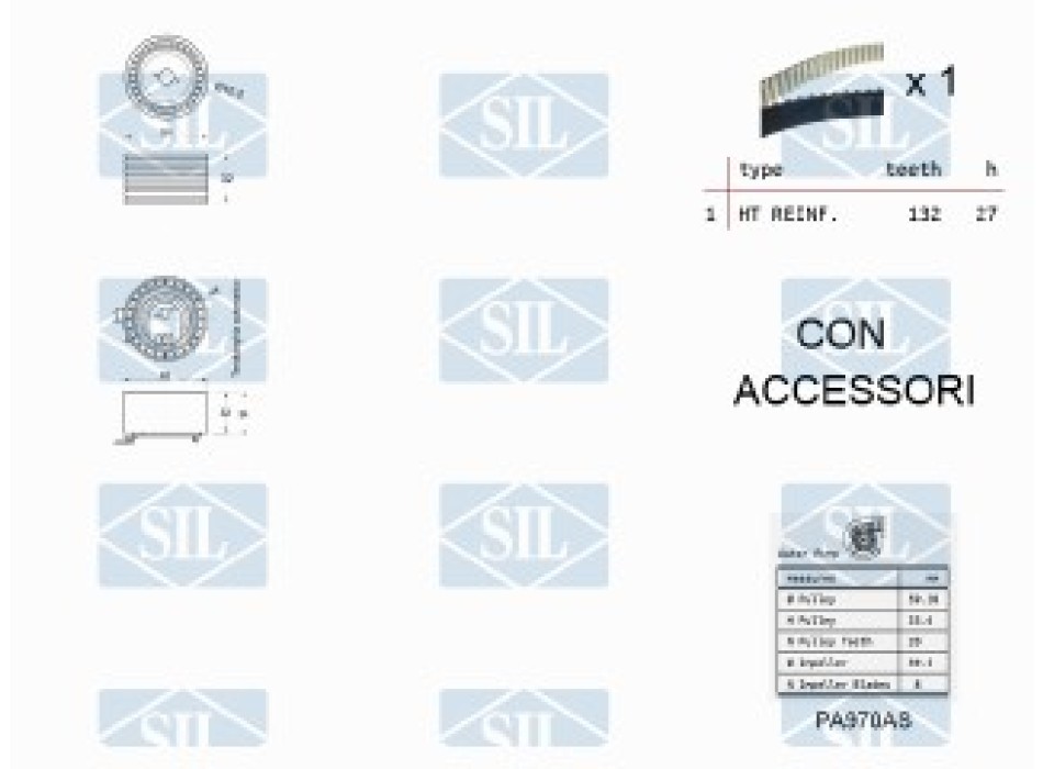 KIT TENDICINGHIA DISTRIBUZIONE CON POMPA ACQUA