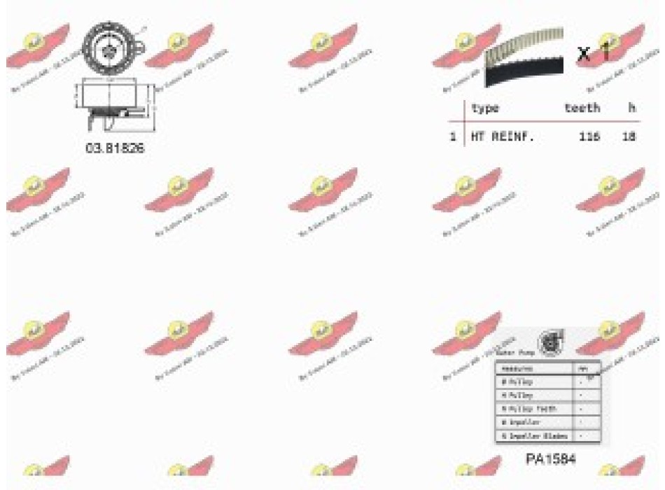 KIT TENDICINGHIA DISTRIBUZIONE CON POMPA ACQUA