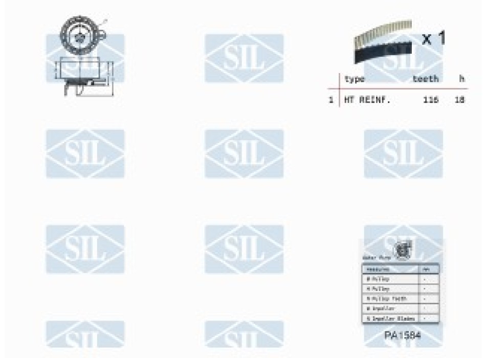 KIT TENDICINGHIA DISTRIBUZIONE CON POMPA ACQUA