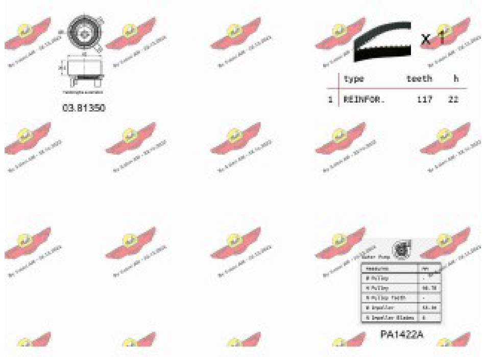 KIT TENDICINGHIA DISTRIBUZIONE CON POMPA ACQUA