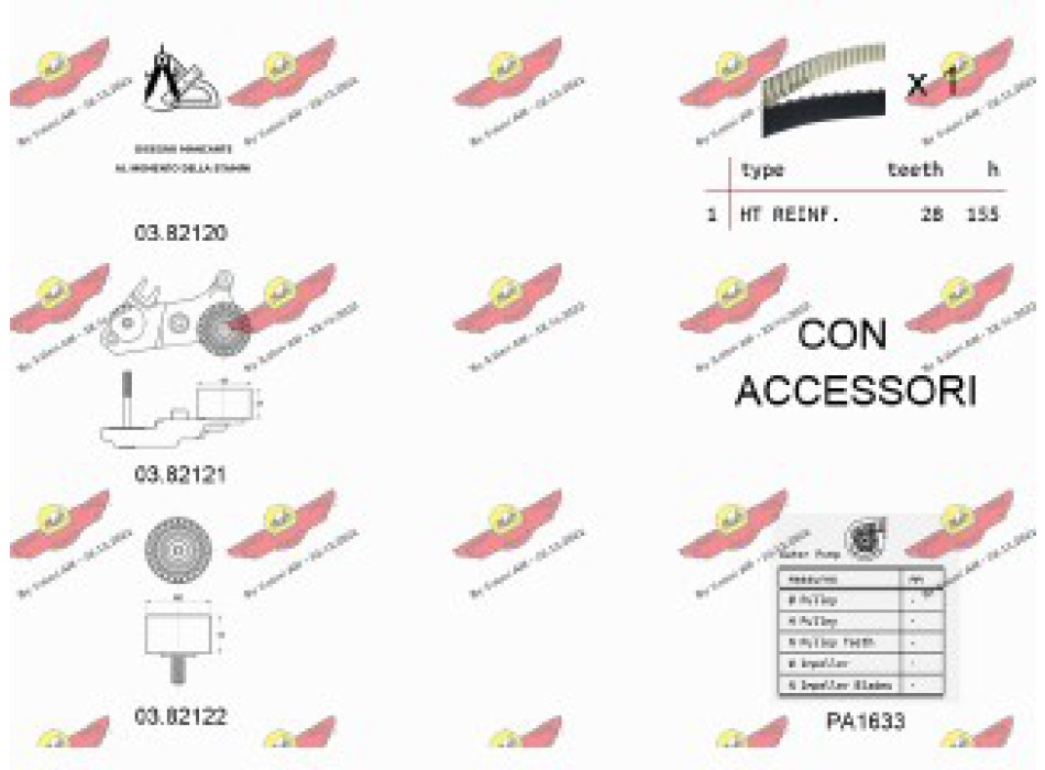 KIT TENDICINGHIA DISTRIBUZIONE CON POMPA ACQUA