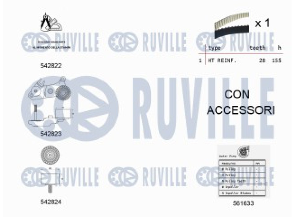 KIT TENDICINGHIA DISTRIBUZIONE CON POMPA ACQUA