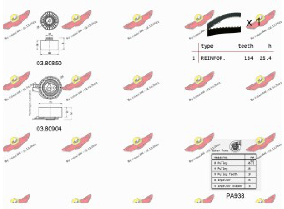KIT TENDICINGHIA DISTRIBUZIONE CON POMPA ACQUA