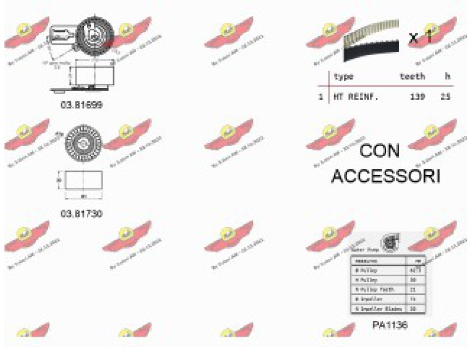 KIT TENDICINGHIA DISTRIBUZIONE CON POMPA ACQUA