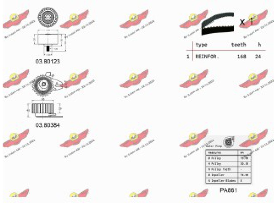KIT TENDICINGHIA DISTRIBUZIONE CON POMPA ACQUA
