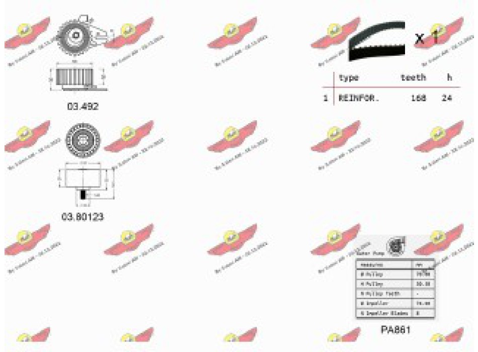KIT TENDICINGHIA DISTRIBUZIONE CON POMPA ACQUA
