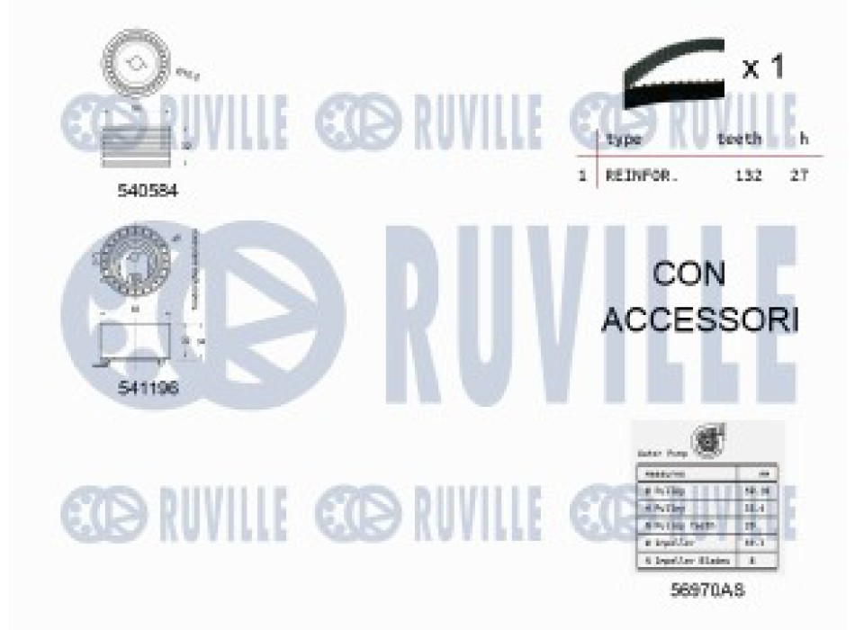 KIT TENDICINGHIA DISTRIBUZIONE CON POMPA ACQUA