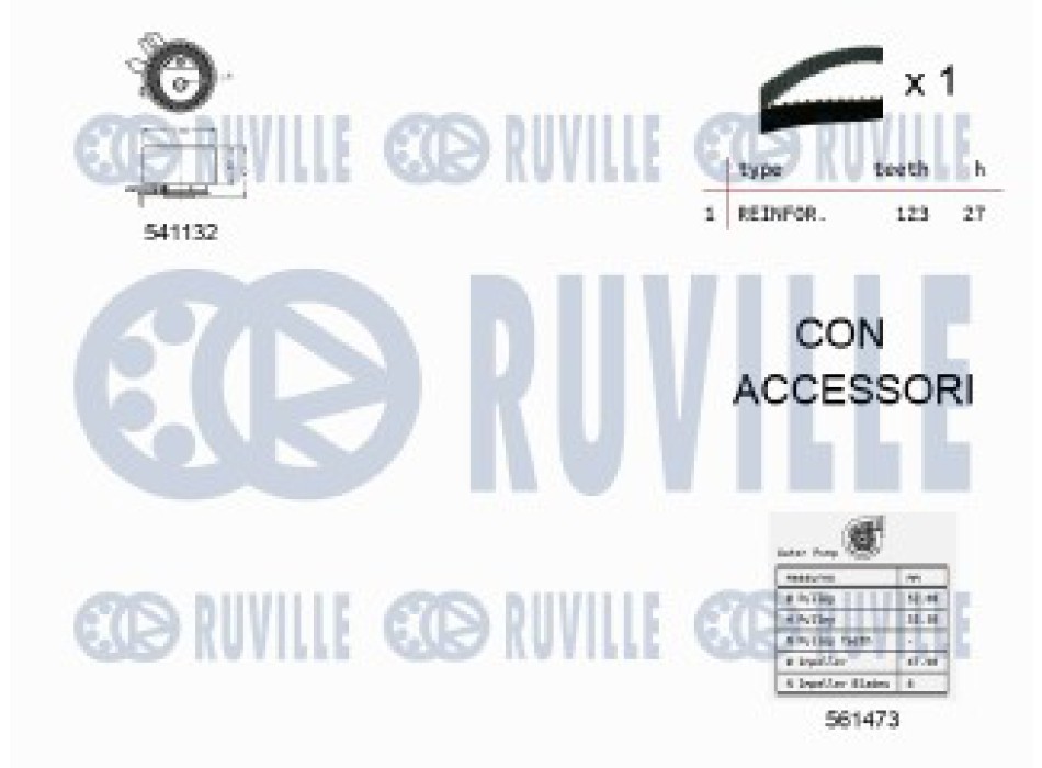 KIT TENDICINGHIA DISTRIBUZIONE CON POMPA ACQUA