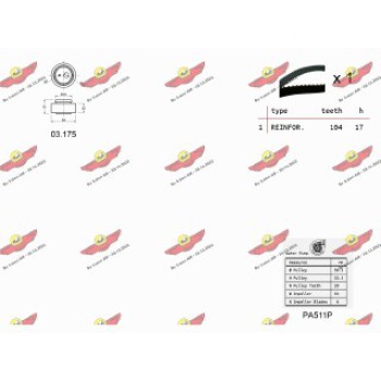 KIT TENDICINGHIA DISTRIBUZIONE CON POMPA ACQUA