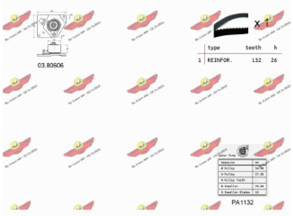 KIT TENDICINGHIA DISTRIBUZIONE CON POMPA ACQUA