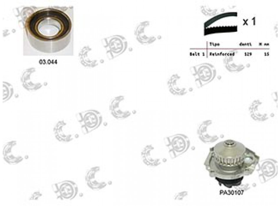 Kit tendicinghia distribuzione + pompa acqua