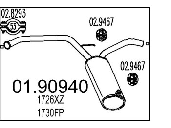 Marmitta sileziatore posteriore Alfa Romeo 169