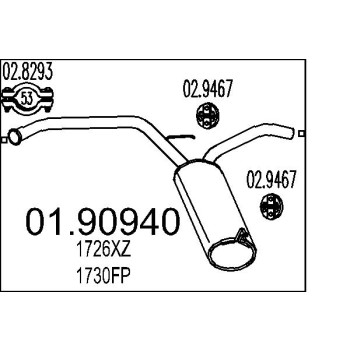 Marmitta sileziatore posteriore Alfa Romeo 169