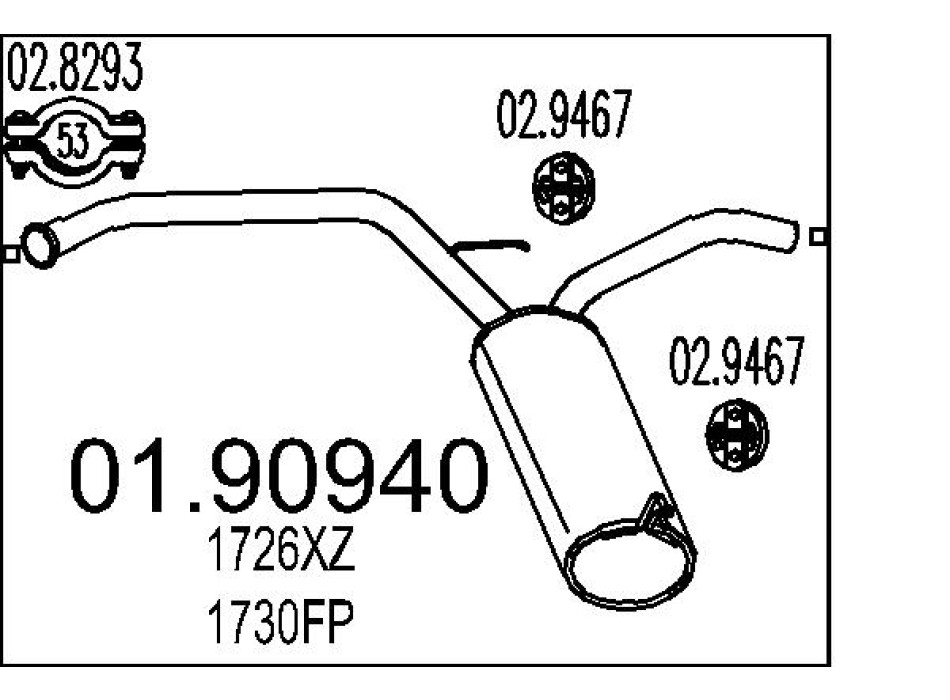 Marmitta sileziatore posteriore Alfa Romeo 169