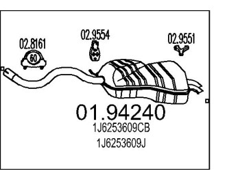 Marmitta sileziatore posteriore Audi Seat Vw
