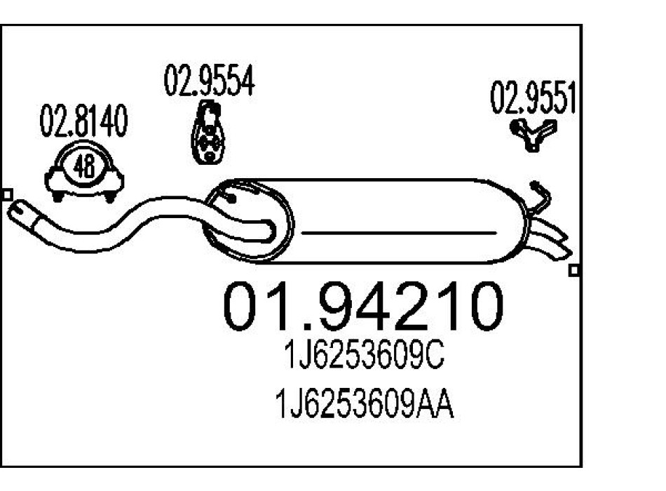 Marmitta sileziatore posteriore Audi Seat Vw