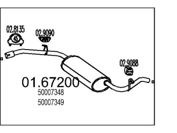 Marmitta sileziatore posteriore Citroen/Fiat/Lancia/Peugeot