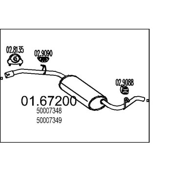Marmitta sileziatore posteriore Citroen/Fiat/Lancia/Peugeot
