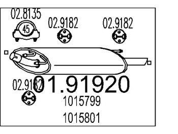 Marmitta sileziatore posteriore Citroen Peugeot Toyota
