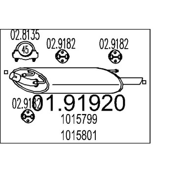 Marmitta sileziatore posteriore Citroen Peugeot Toyota