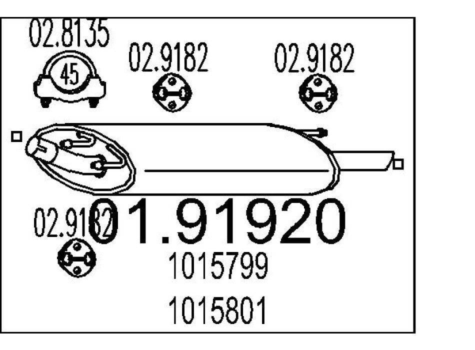 Marmitta sileziatore posteriore Citroen Peugeot Toyota