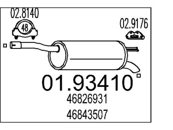 Marmitta sileziatore posteriore Citroen Peugeot Toyota