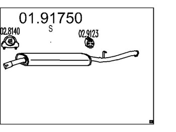 Marmitta sileziatore posteriore Citroen Peugeot Toyota