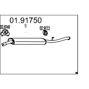 Marmitta sileziatore posteriore Citroen Peugeot Toyota