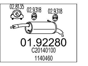 Marmitta sileziatore posteriore Fiat