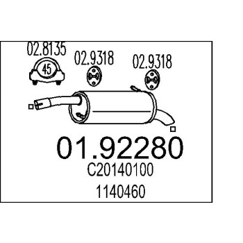 Marmitta sileziatore posteriore Fiat