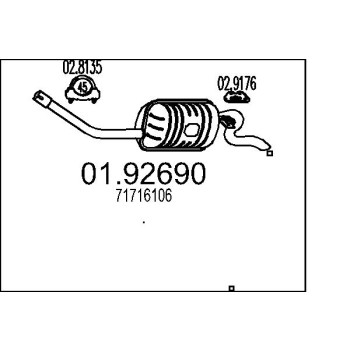 Marmitta sileziatore posteriore Fiat